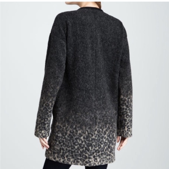 Rebecca Taylor leopard gray leopard print coat size xs - Picture 2 of 9